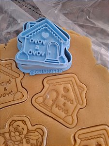 Cortador e Carimbo CASINHA 5,5cm - Dia dos avós