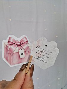 Sem personalizar 20 Un Tag PRESENTE ROSA - FULL - Aniversário