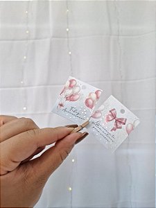 Sem personalizar 20 Un Tag dupla face FELIZ ANIVERSÁRIO ROSA - FULL - Aniversário