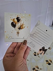 Sem personalizar 20 Un Postal 9x10cm COM CARINHO DOURADO - FULL - Aniversário