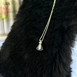 Colar Mini Nossa Senhora Cravejada