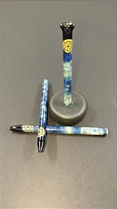 Piteira de Vidro Fuming de Prata