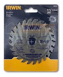 DISCO LÂMINA DE SERRA CIRCULAR PARA MADEIRA 24 DENTES 110MM 2742- IRWIN