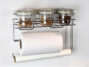 Porta Condimentos e Rolos 4474 Aramado 330x220x105mm Inox Masutti Copat