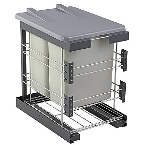 Lixeira dupla com tampa articulada 365X540x500mm Masutti Copat