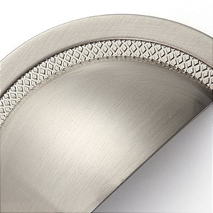 Puxador Shell Niquel Escovado 48mm Zen Design