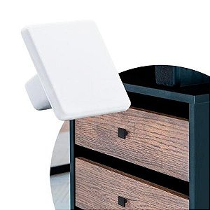 Puxador Zamac Ponto Unifuro Criativa ZM30 Branco Brilhante
