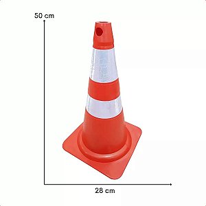 Cone Flexível Laranja 50cm Para Sinalização De Trânsito Refletivo / BR Plast