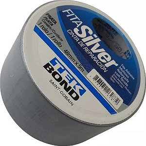 Fita Adesiva Reforçada Silver Tape Rl 48mm X 5m Tekbond Cor Prata