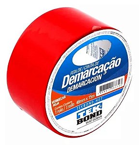 Fita de Demarcação Vermelha 48mm x 15m - TEKBOND