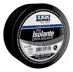 Fita Isolante Preta para Uso Geral 19x10mx0.13mm - TEKBOND