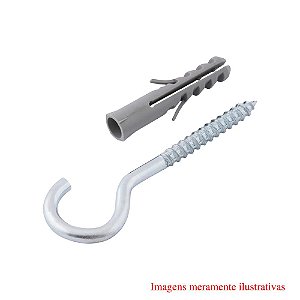 Gancho Bucha Nylon 6,3mm x 70mm 100pçs