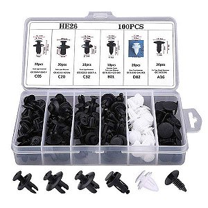 Kit de fixador de para-choque, 100 peças