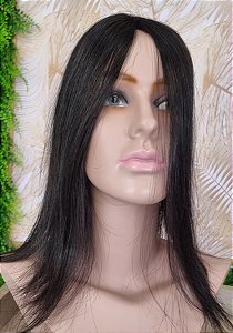 Franjão de Cabelo humano castanho escuro 36 gr 30 cm