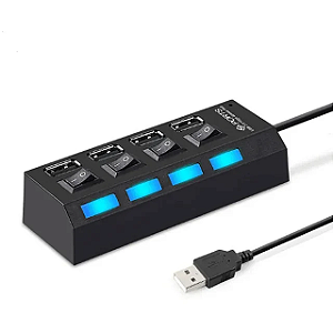 Hub de 4 porta com botão de ligar