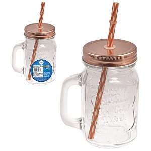 Kit 2 Canecas Vidro 500ML Rose Vintag