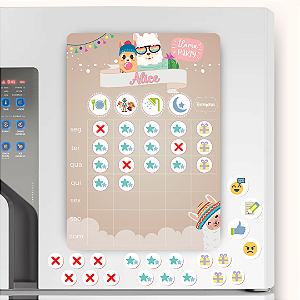 Quadro de Incentivo Magnético Personalizado - Lhama