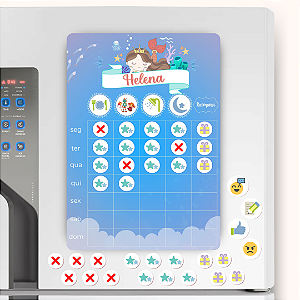 Quadro de Incentivo Magnético Personalizado - Princesa Sereia