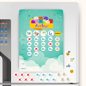 Quadro de Incentivo Magnético Personalizado - Monstrinhos