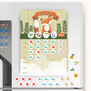 Quadro de Incentivo Magnético Personalizado - Raposa