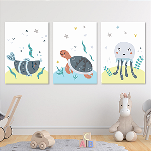 Plaquinhas Decorativas - Fundo do Mar 01