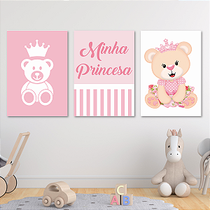 Plaquinhas Decorativas - Ursinha Princesa