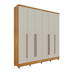 Guarda Roupa Casal 6 Portas 8 Gavetas Sevilla Tcil Móveis Cinamomo/Off White