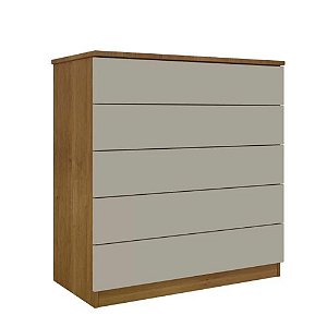 Cômoda TCIL Everest/Premium 5 Gavetas Cinamomo/Off White