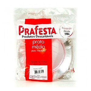 Prato Redondo Médio Branco com 10un Prafesta