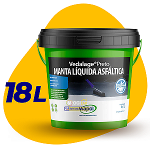 Manta Liquida Asfaltica Preta 18kg - VedaLaje Viapol Impermeabilizante