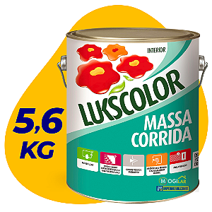 Massa Corrida Lukscolor Premium 5,6kg p/ Reboco, Gesso, fibrocimento, Concreto