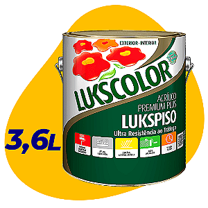 Tinta Acrílica para Pisos Premium Lukspiso 3,6l Cores - Lukscolor