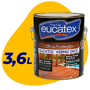 Verniz Eucatol Deck Premium Natural Semi Brilhante 3,6l - Eucatex