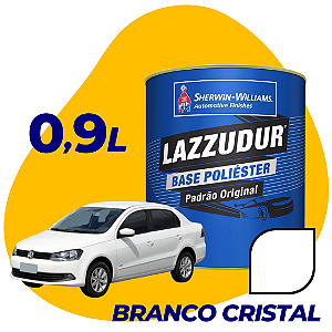 Tinta Automotiva Base Poliester Lazzudur 0,9L - BRANCO CRISTAL
