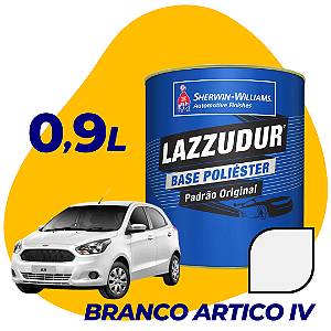 Tinta Automotiva Base Poliester Lazzudur 0,9L - BRANCO ARTICO IV