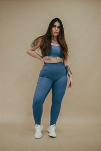Legging Sem Costura Frontal, Bolso Lateral