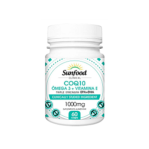 Coenzima Q10 Ômega 3 + Vitamina E Sunfood 60 cápsulas