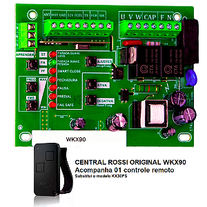 Central Placa Rossi WKX90 Modelo Novo da KX30FS com 01 Controle Remoto