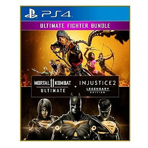 Pacote Mortal Kombat 11 Ultimate + Injustice 2 Ed. Lendária PS4 Mídia Digital