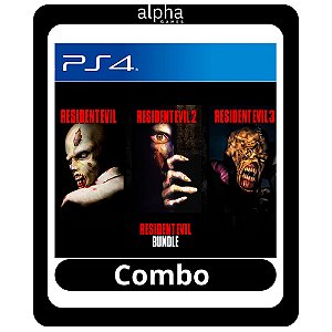 Combo 3 Jogos Resident Evil 1,2,3 Clássico PS4 Mídia Digital