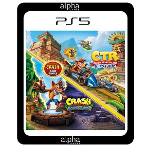 Pacote Crash Bandicoot Trilogy + CTR Nitro-Fueled PS5 Mídia Digital