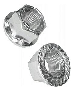 Porca Par Eixo De Bicicleta 3/8 Chave 15 Cromado C/ Flange
