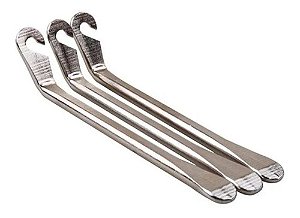 Kit Bicicleta Com 3 Espatula Para Retirar Pneu Cromada Aço