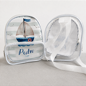Mochila com bolso 3D em cristal
