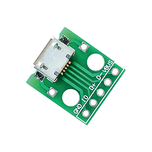 Adaptador Conector Micro USB Fêmea para Soldar