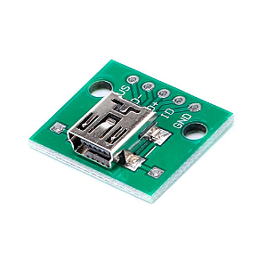 Adaptador Conector Mini USB Fêmea para Soldar