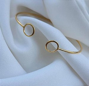 BRACELETE DOURADO DETALHE REDONDO NA PONTA