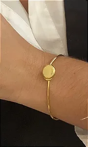 BRACELETE DOURADO AÇO INOX FECHO ENCAIXE