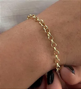 PULSEIRA DOURADA ELO PORTUGUÊS