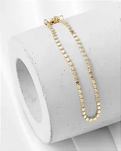PULSEIRA DOURADA BOLINHAS ACHATADAS